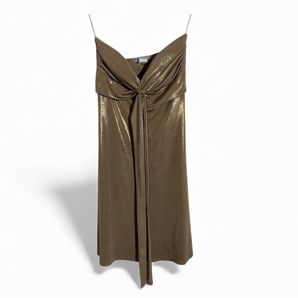 Ju-Ju-Be Gold Shimmer Strapless Dress Medium